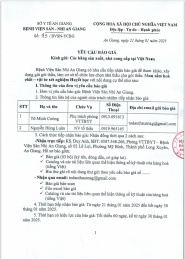 yeu cau bao gia so 93  mua sam hoa chat   ?? vat tu xet nghiem huyet hoc