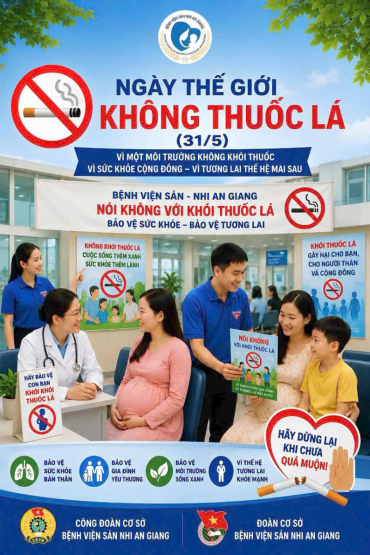cong doan co so phoi hop chuyen mon xay dung moi truong  ??khong khoi thuoc la ?? tai benh vien san   nhi an giang
